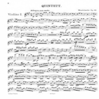 Affiche du document Partition violon 1, corde quintette No.1, Op.18, A Major, Mendelssohn, Felix