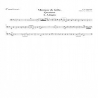 Affiche du document Partition Continuo (unfigured), Quartetto, TWV 43:e2, E minor, Telemann, Georg Philipp