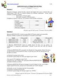 Exercices sur la formation des prix | Lopez. Auteur