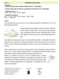 Lecture compréhension / littérature – CE1 - Isabelle Poucette au fil de leau | FSC. Auteur