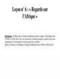 Leçon sur " Regards sur l'Afrique" - cours d'histoire pour les élèves de 5e | utilisateur. Auteur