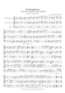 Affiche du document Partition , Symphonie (score) AAB ou TTB, Trios de la Chambre du Roi