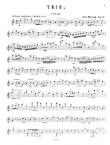 Affiche du document Partition de violon, Piano Trio, Op.36, A Minor, Malling, Otto